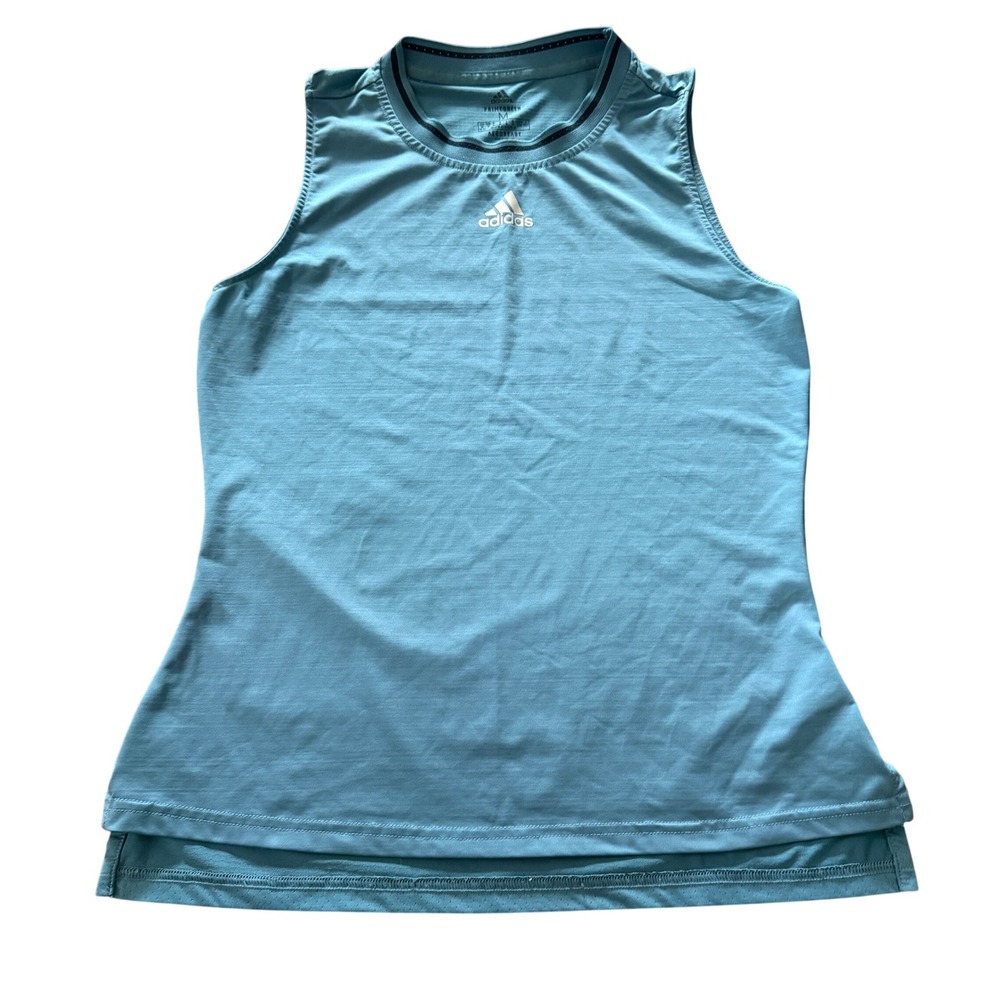 Adidas Primegreen Aeroready Women Blue Tennis Training Tank Top Size M